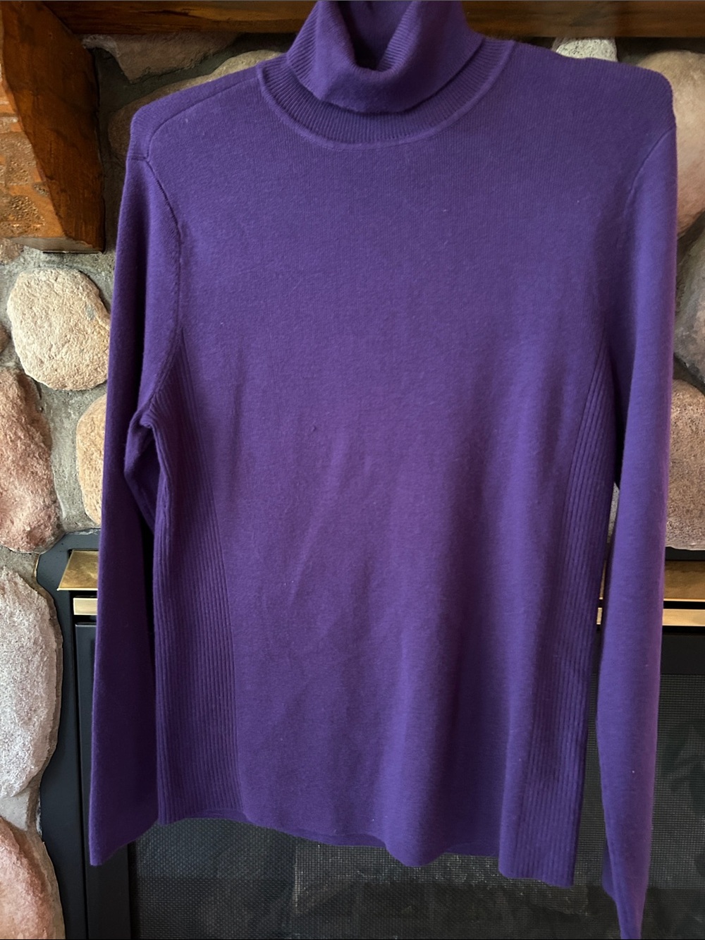 Chico’s Women’s Purple Reagan Soft Knit Turtleneck Sweater, Size 1 (M)